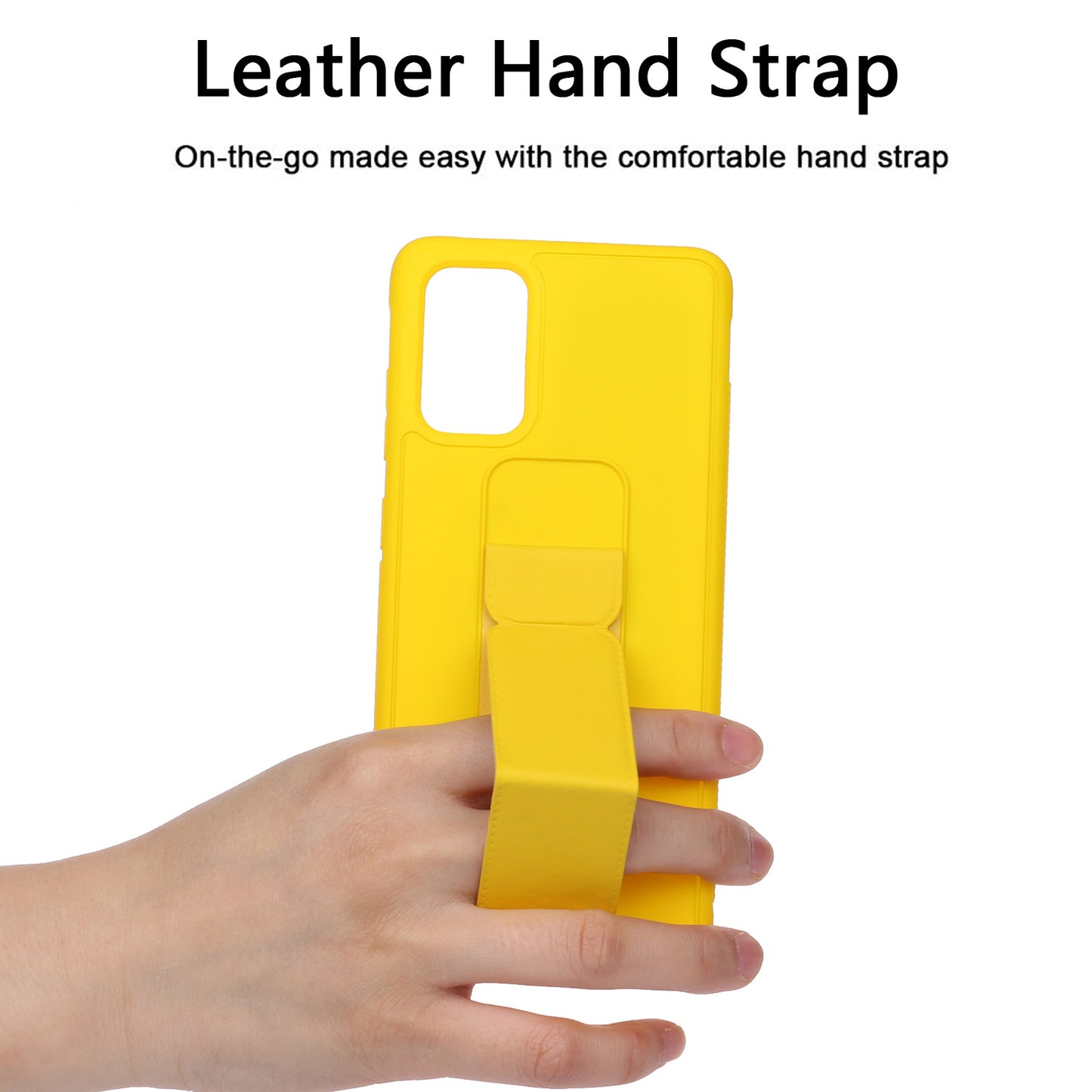 For Samsung Galaxy S20 Plus / S20 Plus 5G Magnetic Hand Strap Kickstand TPU + PC Phone Cover - Yellow