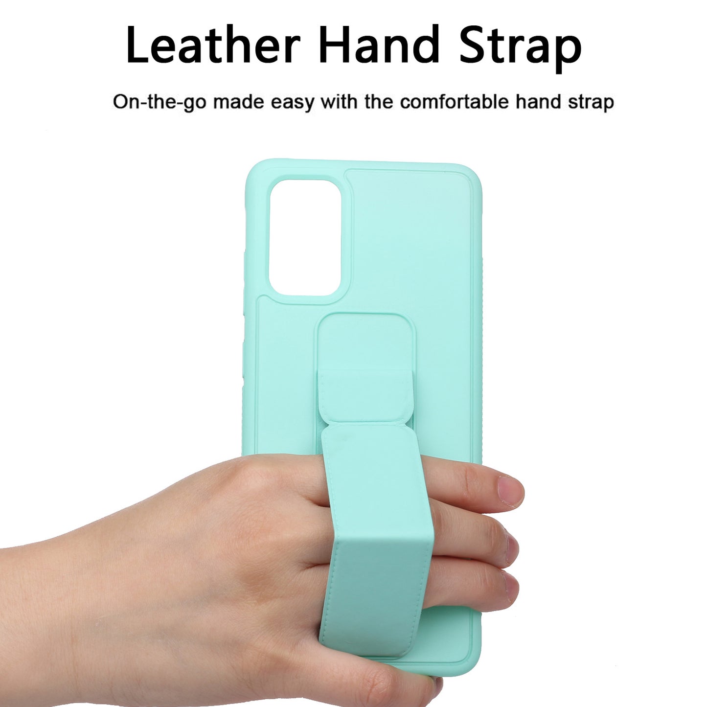 For Samsung Galaxy S20 Plus / S20 Plus 5G Magnetic Hand Strap Kickstand TPU + PC Phone Cover - Cyan