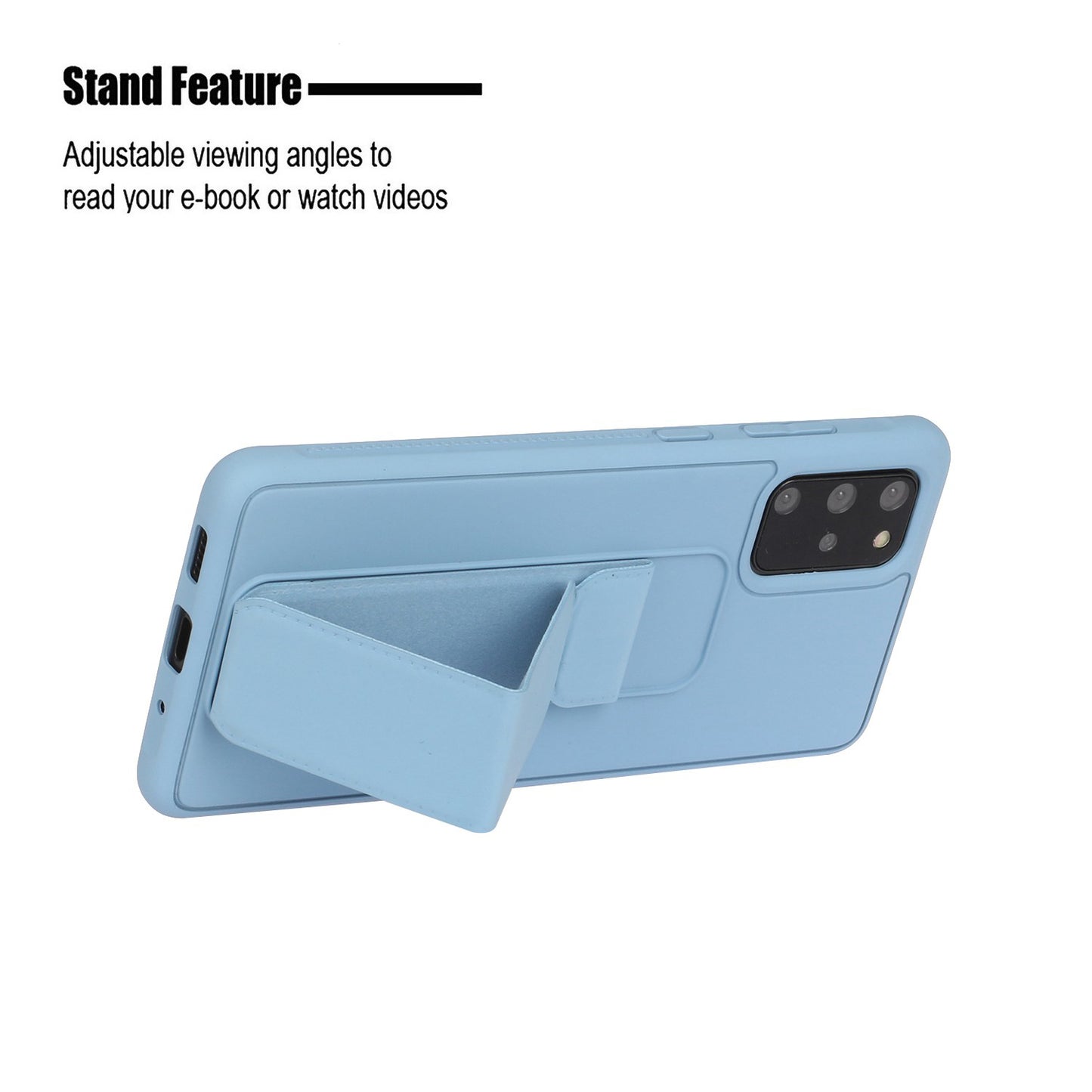 For Samsung Galaxy S20 Plus / S20 Plus 5G Magnetic Hand Strap Kickstand TPU + PC Phone Cover - Baby Blue