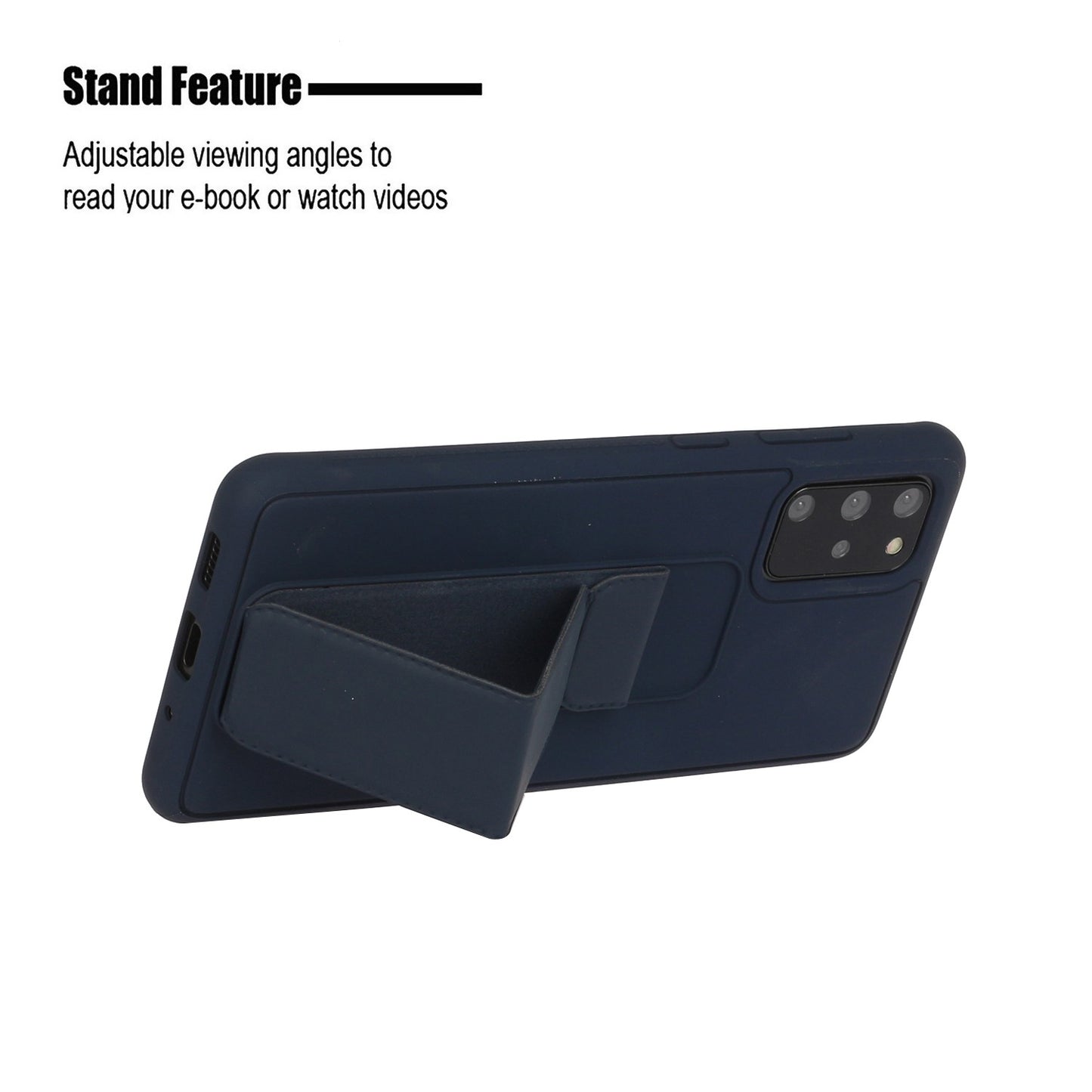For Samsung Galaxy S20 Plus / S20 Plus 5G Magnetic Hand Strap Kickstand TPU + PC Phone Cover - Dark Blue