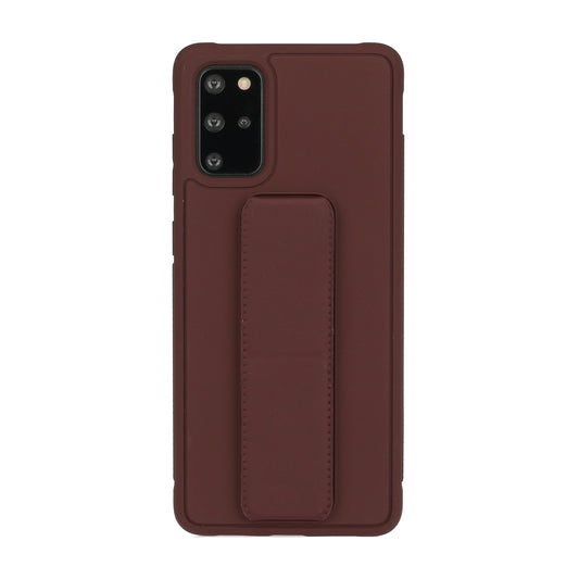 For Samsung Galaxy S20 Plus / S20 Plus 5G Magnetic Hand Strap Kickstand TPU + PC Phone Cover - Brown