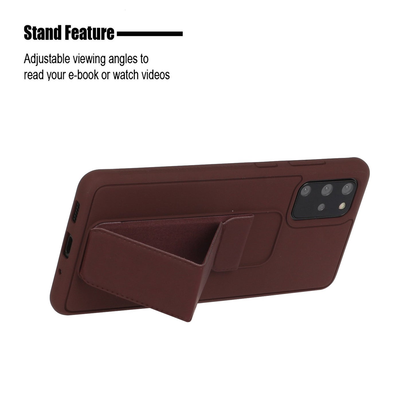 For Samsung Galaxy S20 Plus / S20 Plus 5G Magnetic Hand Strap Kickstand TPU + PC Phone Cover - Brown