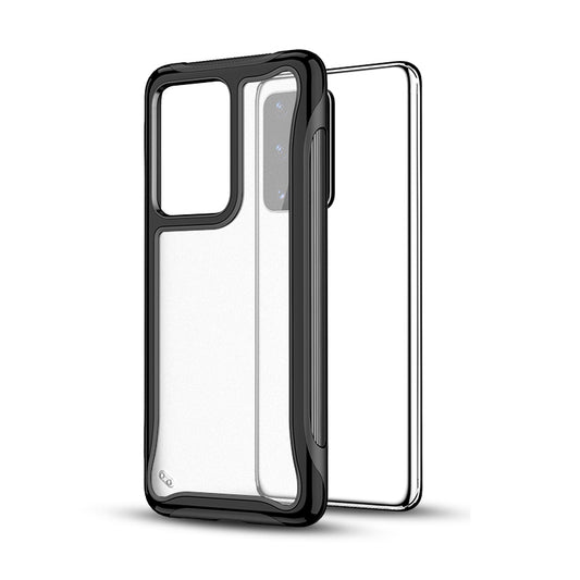 Matte 3-in-1 PC + TPU Phone Case Hybrid Cover for Samsung Galaxy S20 Plus/S20 Plus 5G - Black