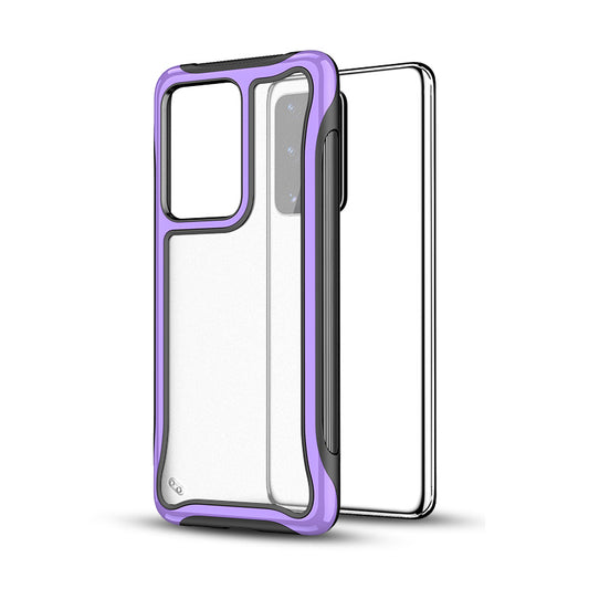 Matte 3-in-1 PC + TPU Phone Case Hybrid Cover for Samsung Galaxy S20 Plus/S20 Plus 5G - Purple