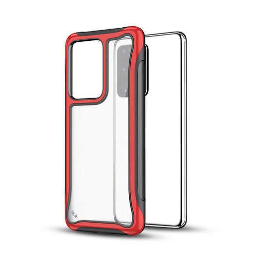 Matte 3-in-1 PC + TPU Phone Shell Hybrid Cover for Samsung Galaxy S20 4G/S20 5G - Red