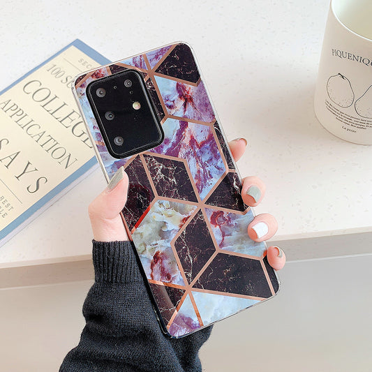 Marble Pattern Electroplating IMD TPU Back Case for Samsung Galaxy S20 Plus - Style B
