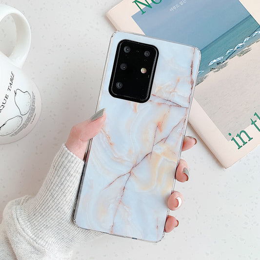 Marble Pattern Matte IMD TPU Shell Case for Samsung Galaxy S20 Plus - Orange