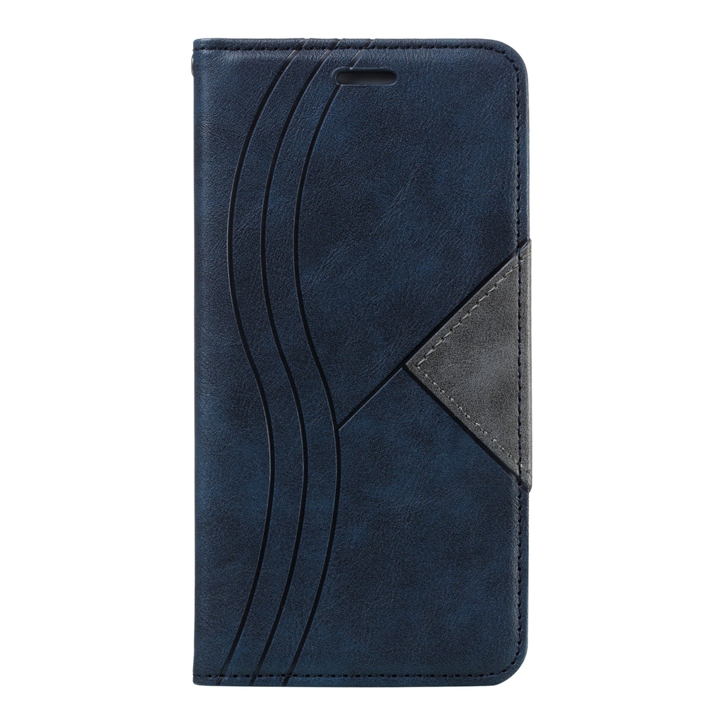 Auto-absorbed Splicing Leather Card Holder Case for Samsung Galaxy S20 Plus - Blue