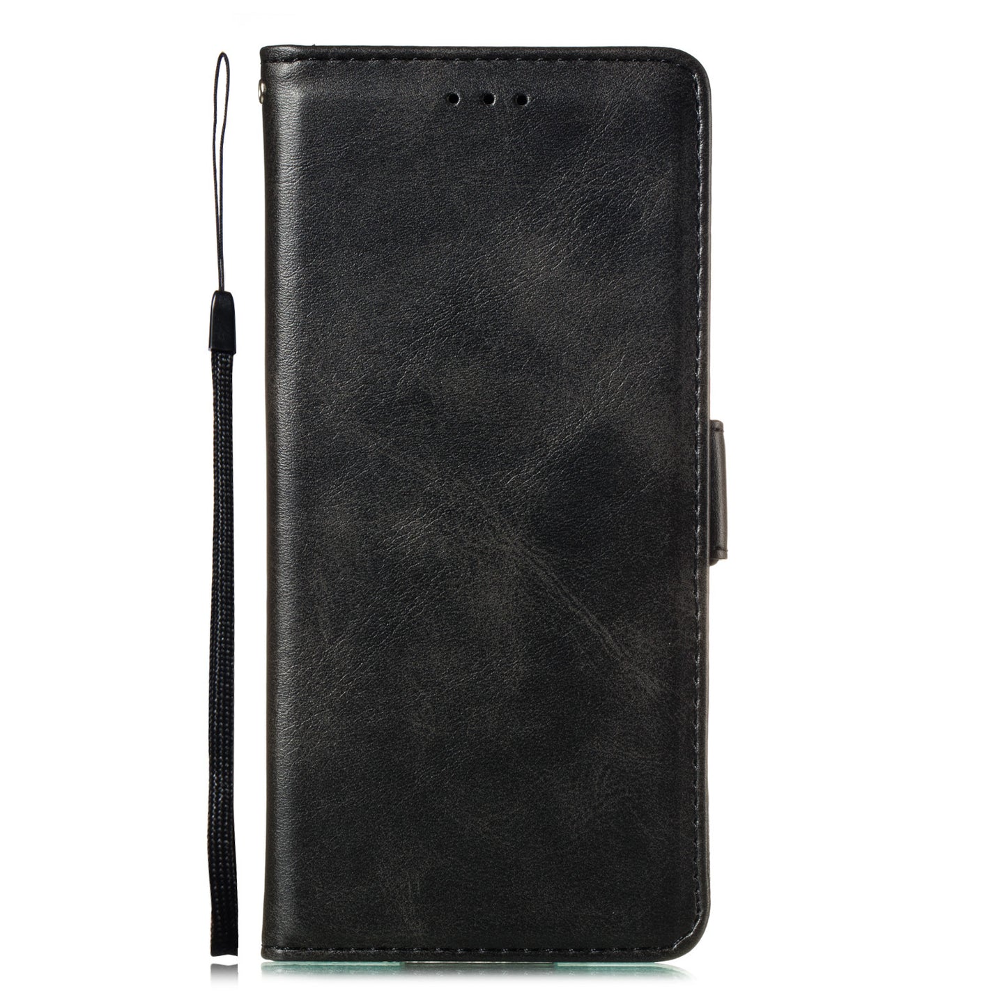 Wallet Leather Stand Phone Cover with Lanyard for Samsung Galaxy S20 Ultra - Black