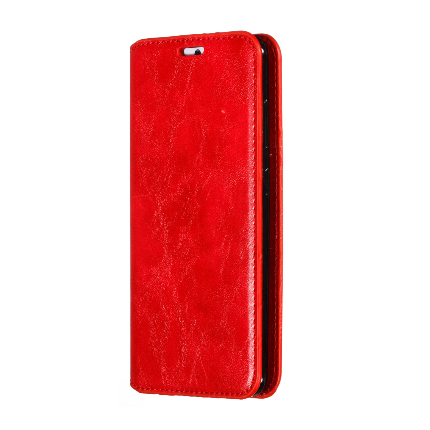 Crazy Horse Texture Leather Strong Magnetic Suction Phone Case for Samsung Galaxy S20 4G/S20 5G - Red