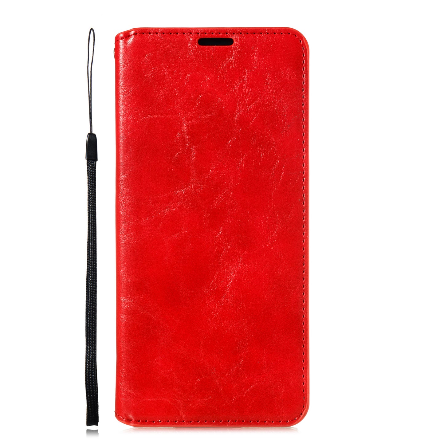 Crazy Horse Skin Leather Strong Magnetic Suction Case for Samsung Galaxy S20 Plus - Red
