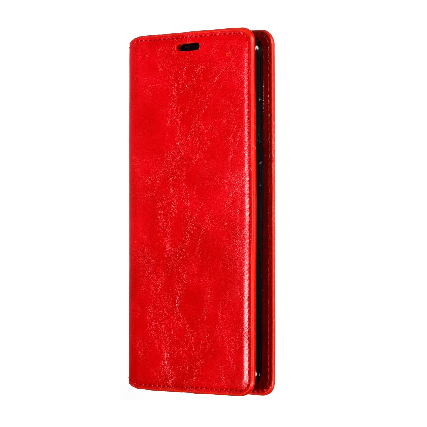 Crazy Horse Skin Leather Strong Magnetic Suction Case for Samsung Galaxy S20 Plus - Red