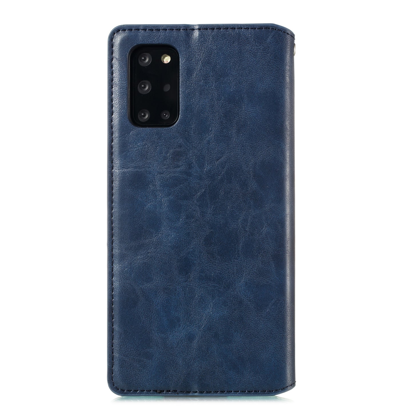 Crazy Horse Skin Leather Strong Magnetic Suction Case for Samsung Galaxy S20 Plus - Blue