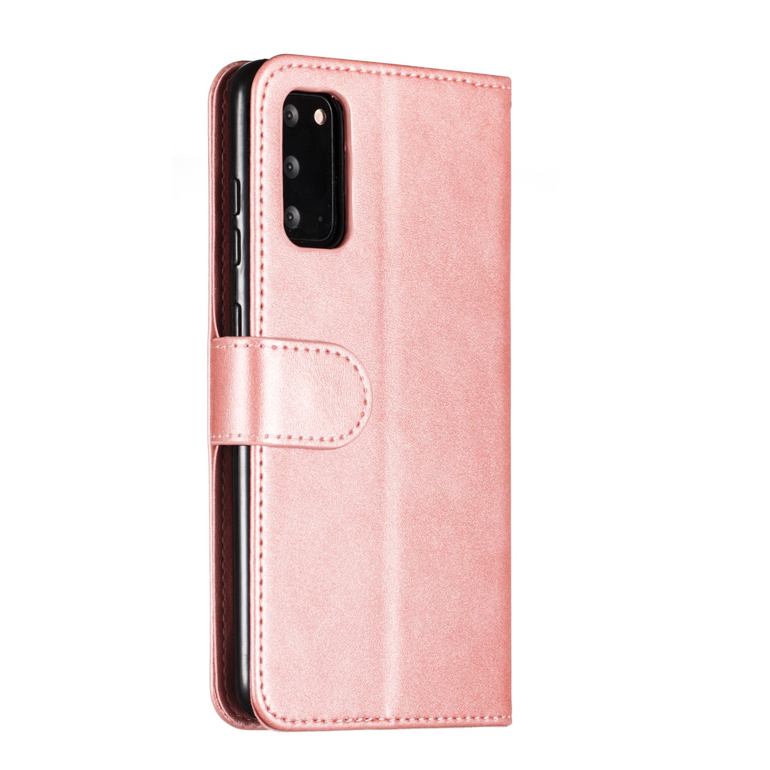 Zipper Pocket 9 Card Slots Leather Wallet Case for Samsung Galaxy S20 4G/S20 5G - Rose Gold