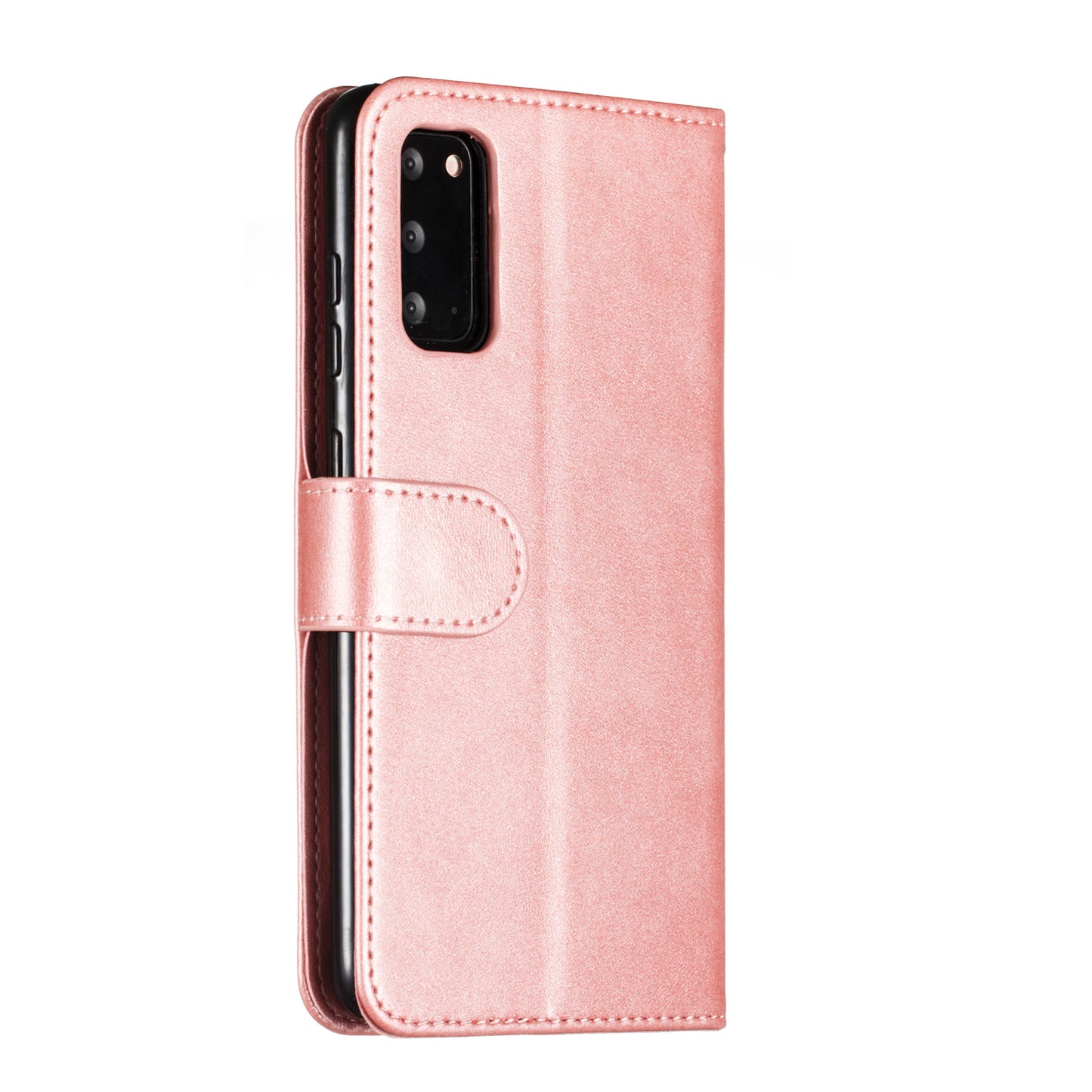 Zipper Pocket 9 Card Slots Leather Wallet Case for Samsung Galaxy S20 4G/S20 5G - Rose Gold