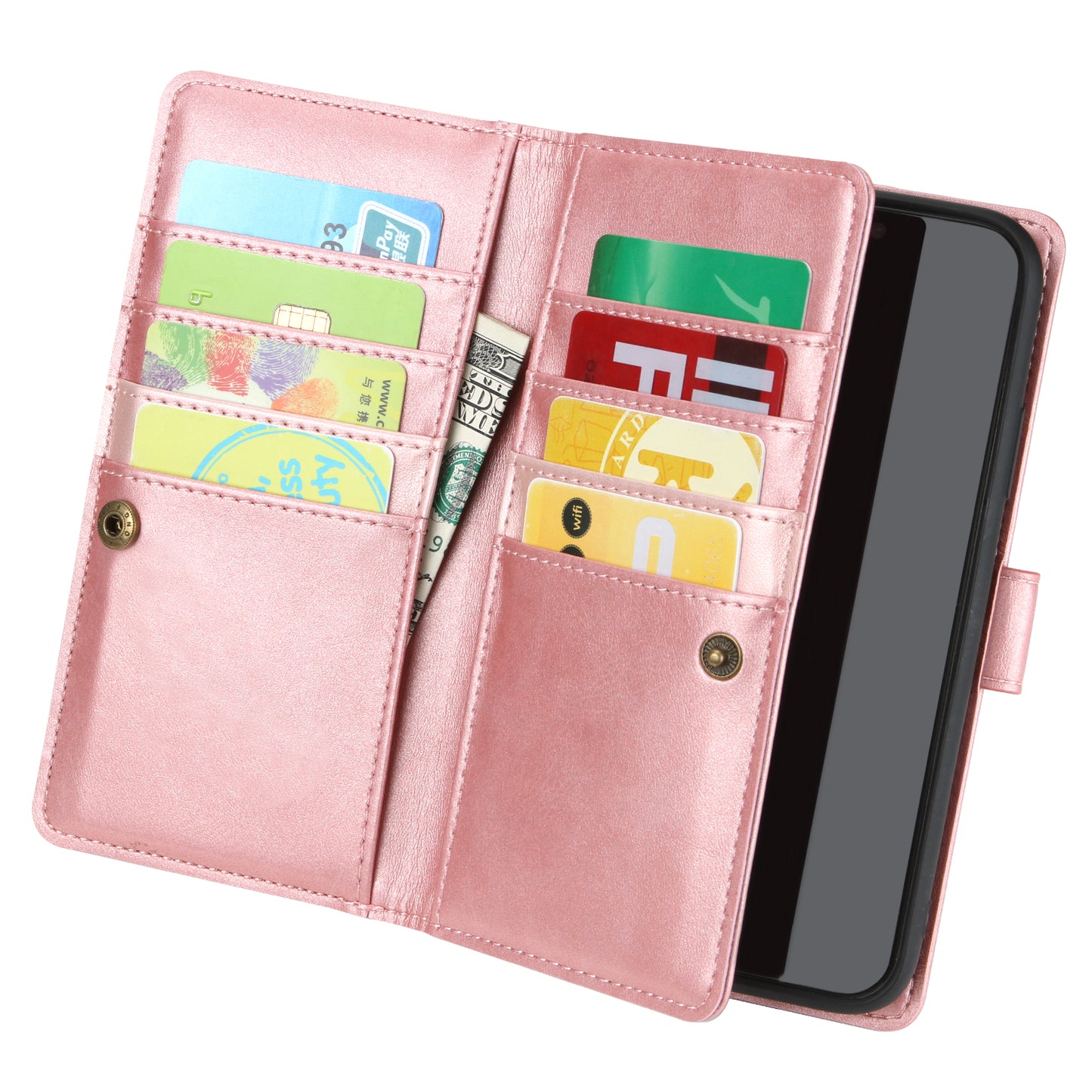 Multiple Card Slots Leather Phone Case for Samsung Galaxy S20 4G/S20 5G - Rose Gold