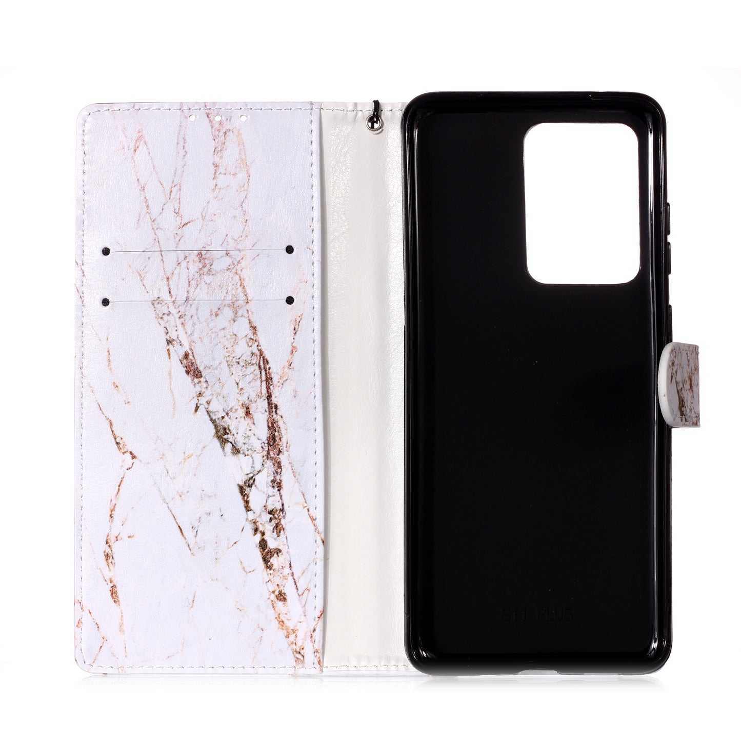 New Pattern Printing Leather Wallet Stand Phone Case for Samsung Galaxy S20 Ultra - Brown Marble Grain