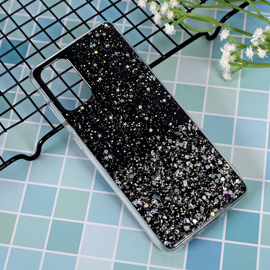 Glitter Sequins Inlaid Style TPU Protective Phone Shell for Samsung Galaxy S20 Plus - Black
