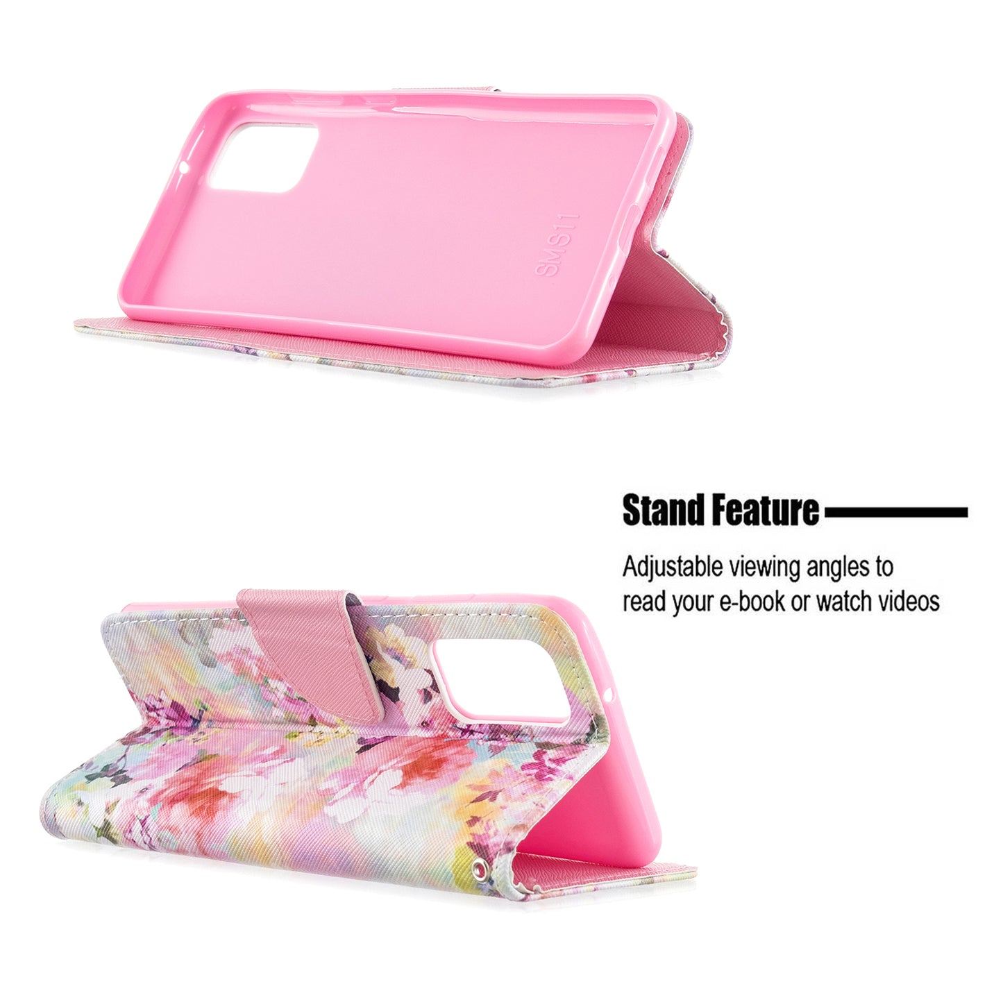 Cross Texture Pattern Printing Leather Wallet Phone Casing for Samsung Galaxy S20 Plus - Fresh Flower