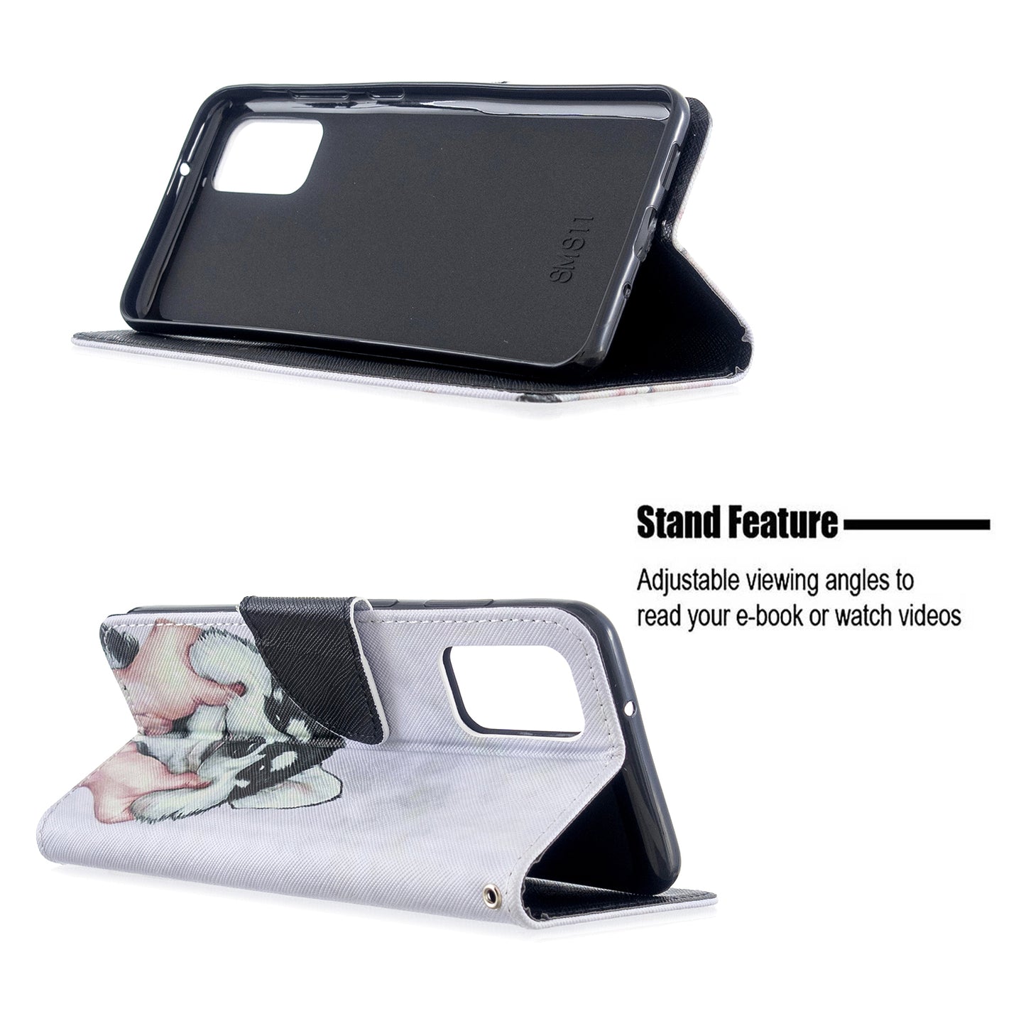 Cross Texture Pattern Printing Leather Wallet Phone Casing for Samsung Galaxy S20 Plus - Dog