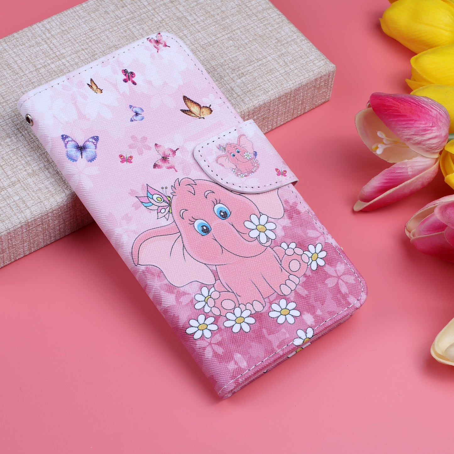 Cross Texture Pattern Printing Leather Wallet Phone Casing for Samsung Galaxy S20 Plus - Elephant