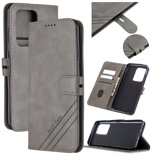 Wallet Leather Stand Phone Cover with Lanyard for Samsung Galaxy S20 Ultra - Grey