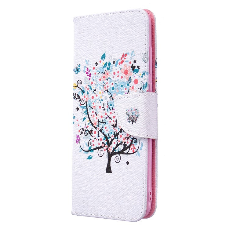 Pattern Printing Stand Leather Wallet Cover for Samsung Galaxy A11 (EU Version)/M11 - Flowered Tree