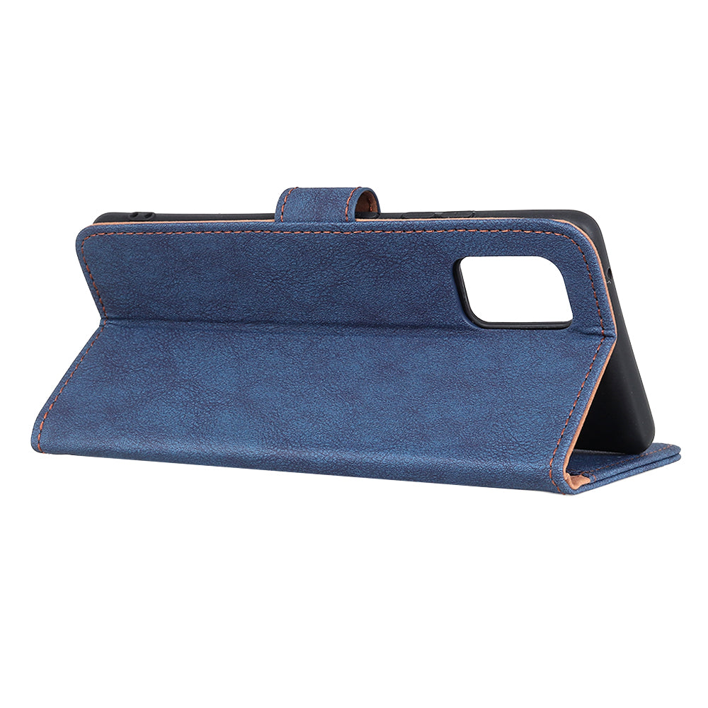 KHAZHEN Vantage Textured Wallet Leather Phone Case for Samsung Galaxy S20 Ultra - Blue