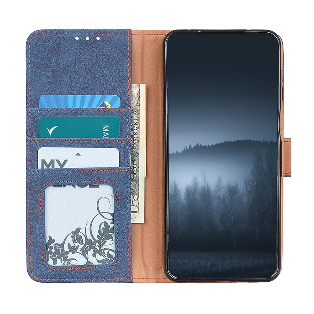 KHAZHEN Vantage Textured Wallet Leather Phone Case for Samsung Galaxy S20 Ultra - Blue