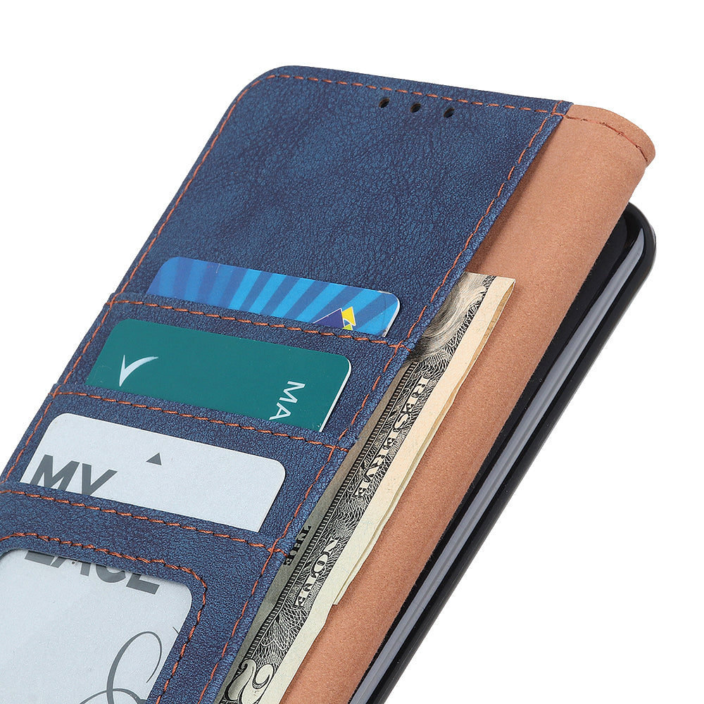 KHAZHEN Vantage Textured Wallet Leather Phone Case for Samsung Galaxy S20 Ultra - Blue