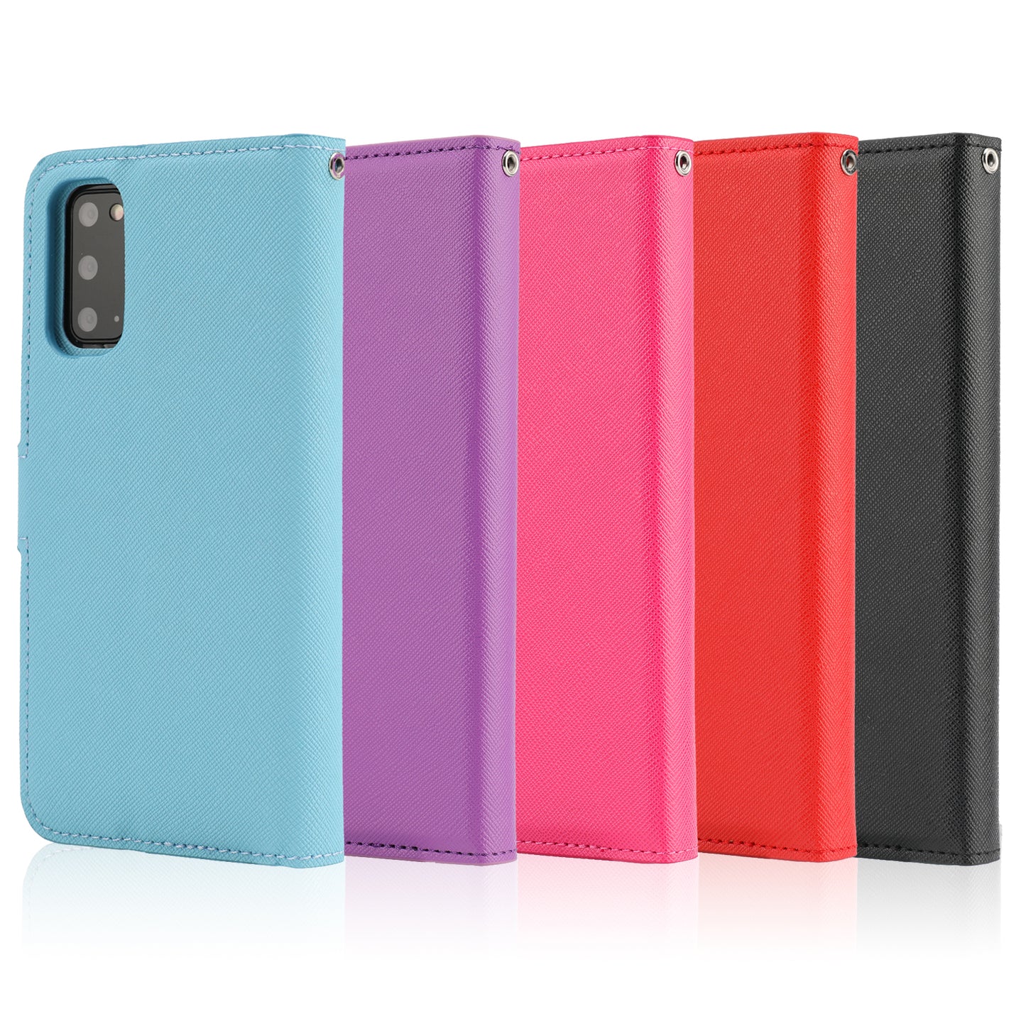 Cross Texture Protective Leather Wallet Cover + Removable TPU Case for Samsung Galaxy S20 4G/S20 5G - Black