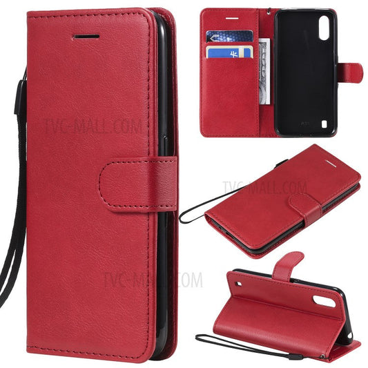 KT Leather Series-2 Wallet Leather Stand Phone Case for Samsung Galaxy A01 - Red