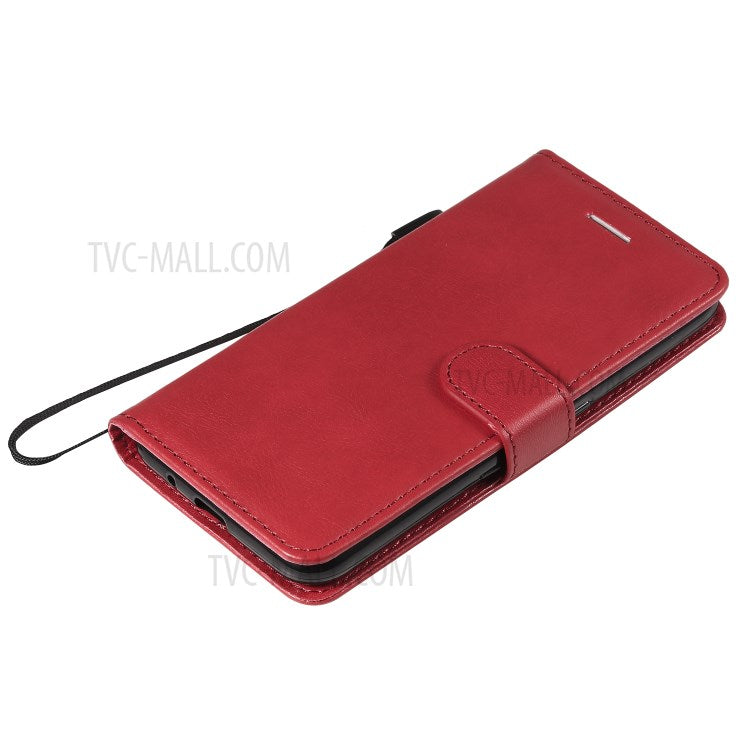 KT Leather Series-2 Wallet Leather Stand Phone Case for Samsung Galaxy A01 - Red