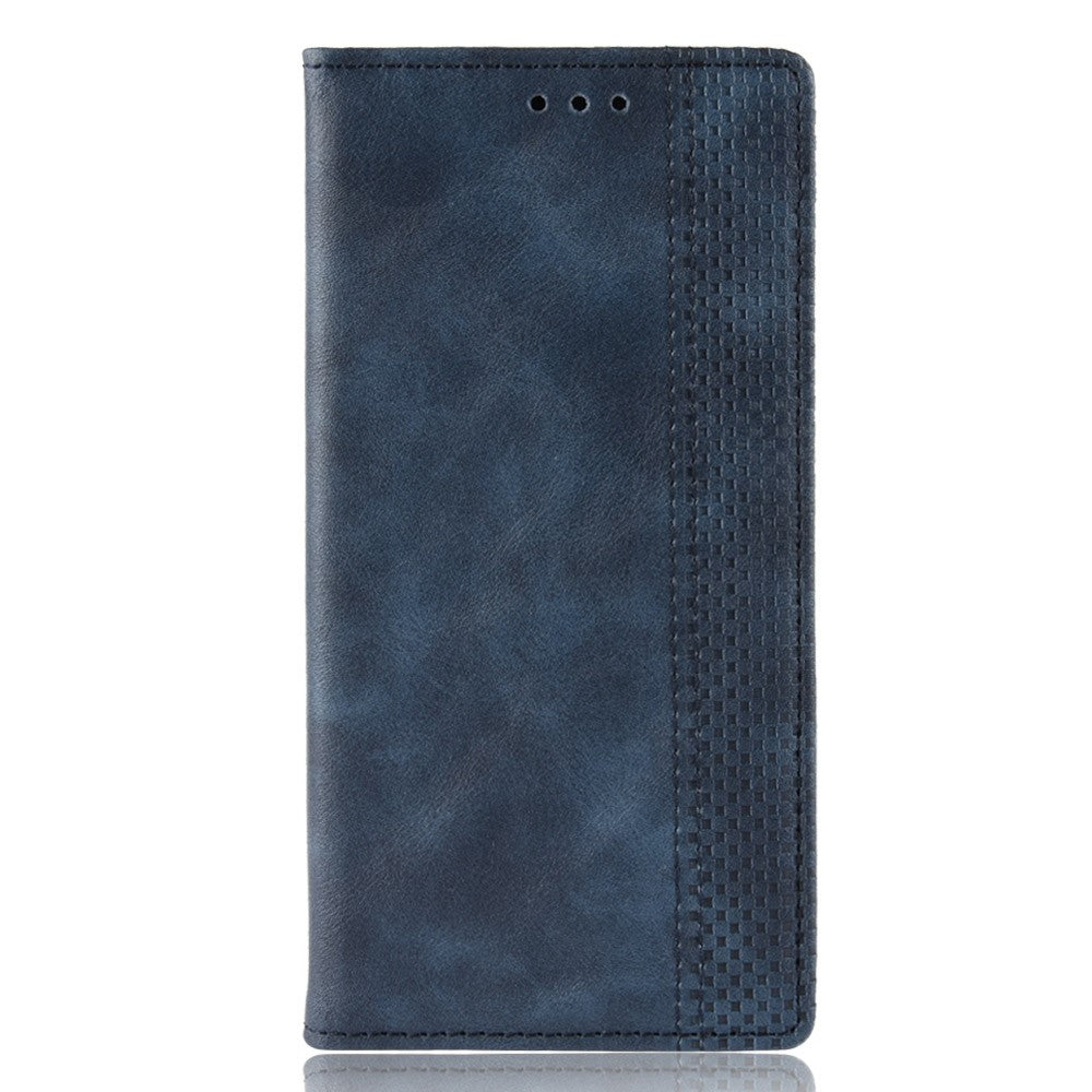 Vintage Style Leather Wallet Stand Case Cover for Samsung Galaxy M11 / A11 (EU Version) - Blue
