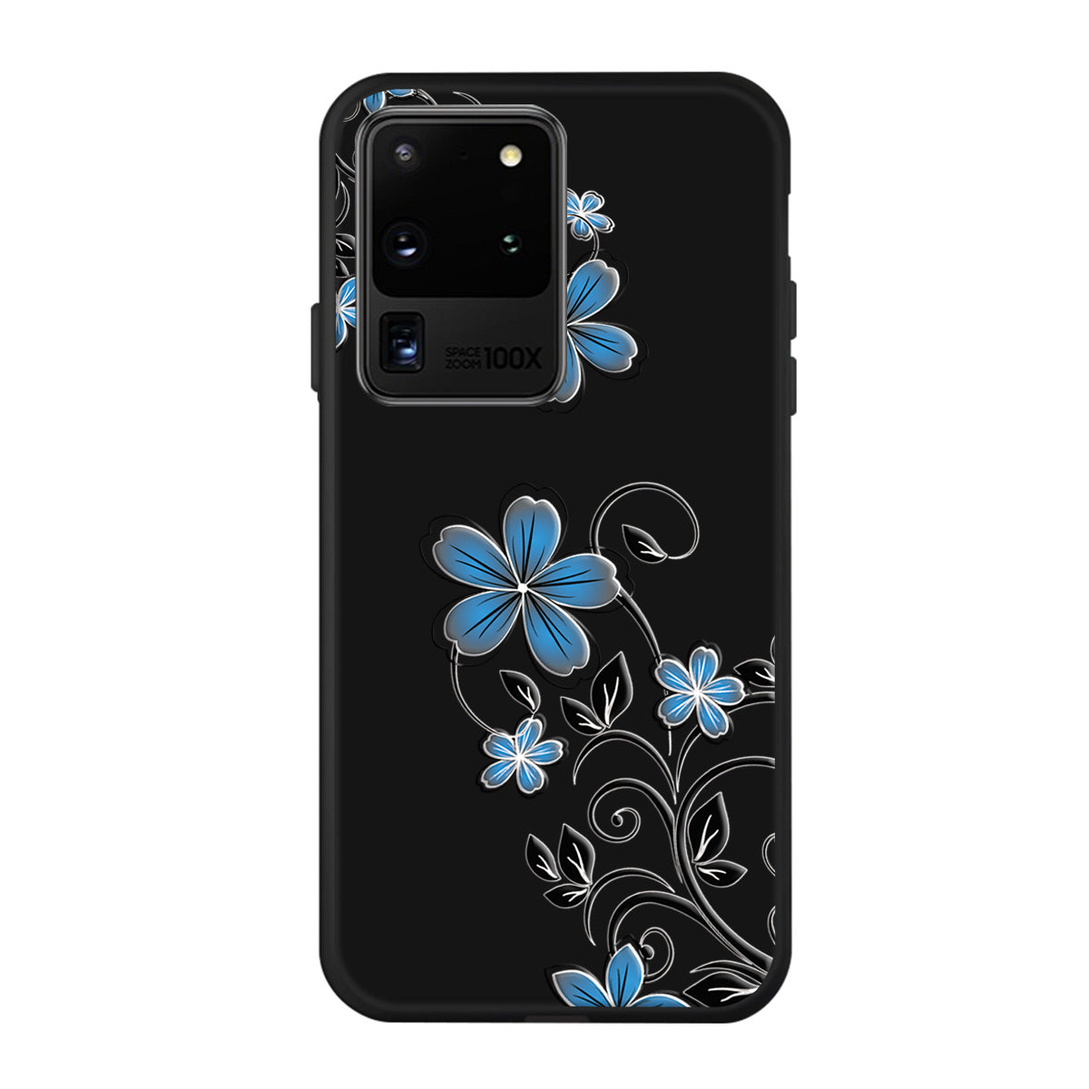 Matte Pattern Printing Soft TPU Case Cover for Samsung Galaxy S20 Ultra - Blue Flower