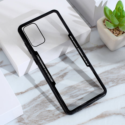 Protective Clear PC Back + Silicone Frame Phone Cover for Samsung Galaxy S20 Plus/S20 Plus 5G  - Black