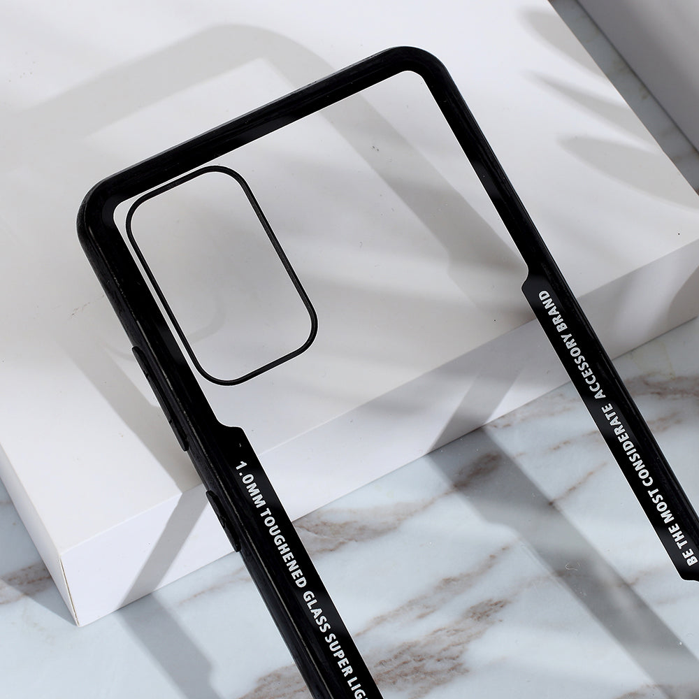 Protective Clear PC Back + Silicone Frame Phone Cover for Samsung Galaxy S20 Plus/S20 Plus 5G  - Black