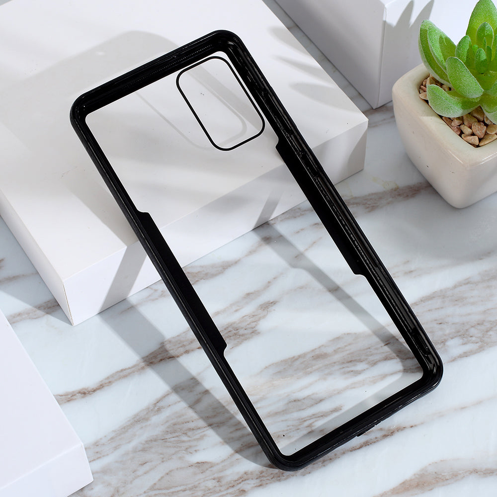 Protective Clear PC Back + Silicone Frame Phone Cover for Samsung Galaxy S20 Plus/S20 Plus 5G  - Black