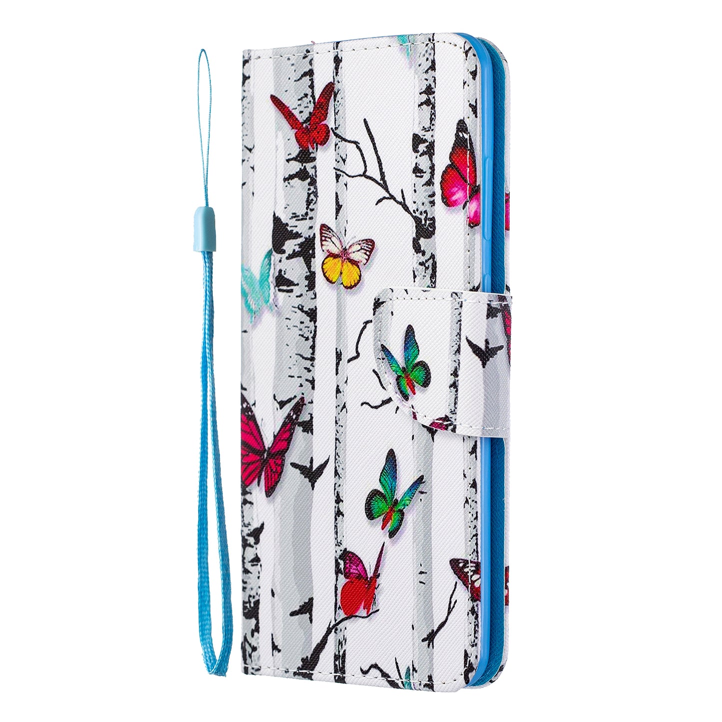 Pattern Printing Cross Texture Leather Wallet Case for Samsung Galaxy S20 Ultra - Colorful Butterflies