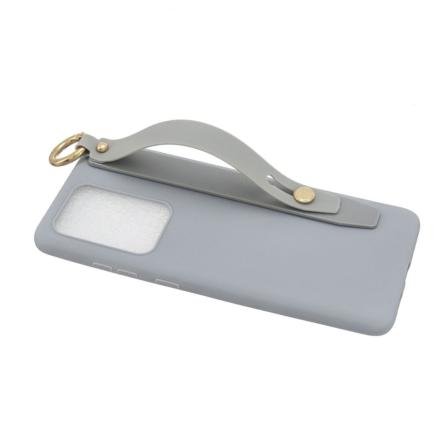 TPU Cell Phone Cover with Wrist Strap Kickstand for Samsung Galaxy S20 Ultra - Grey