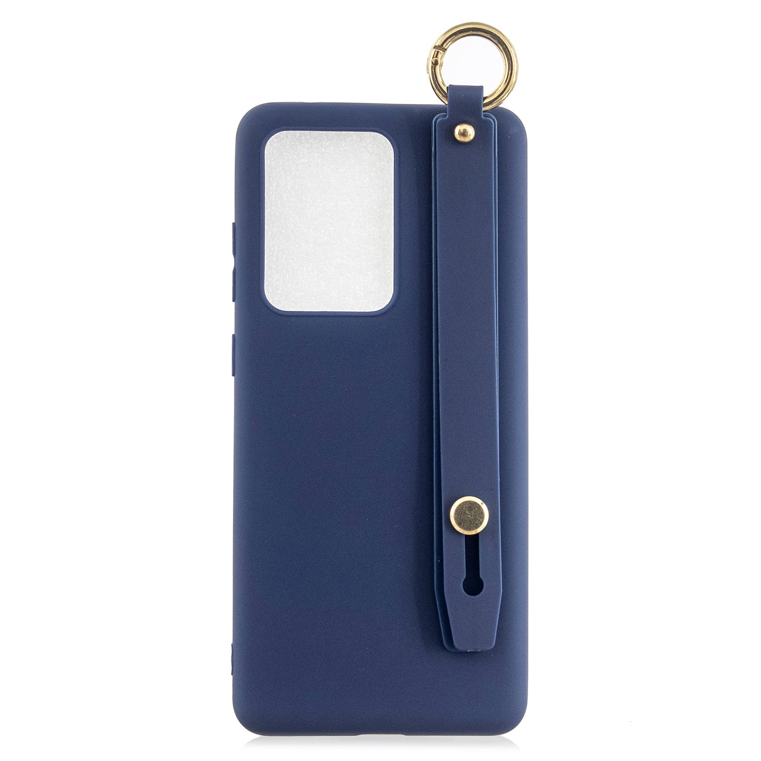 TPU Cell Phone Cover with Wrist Strap Kickstand for Samsung Galaxy S20 Ultra - Dark Blue