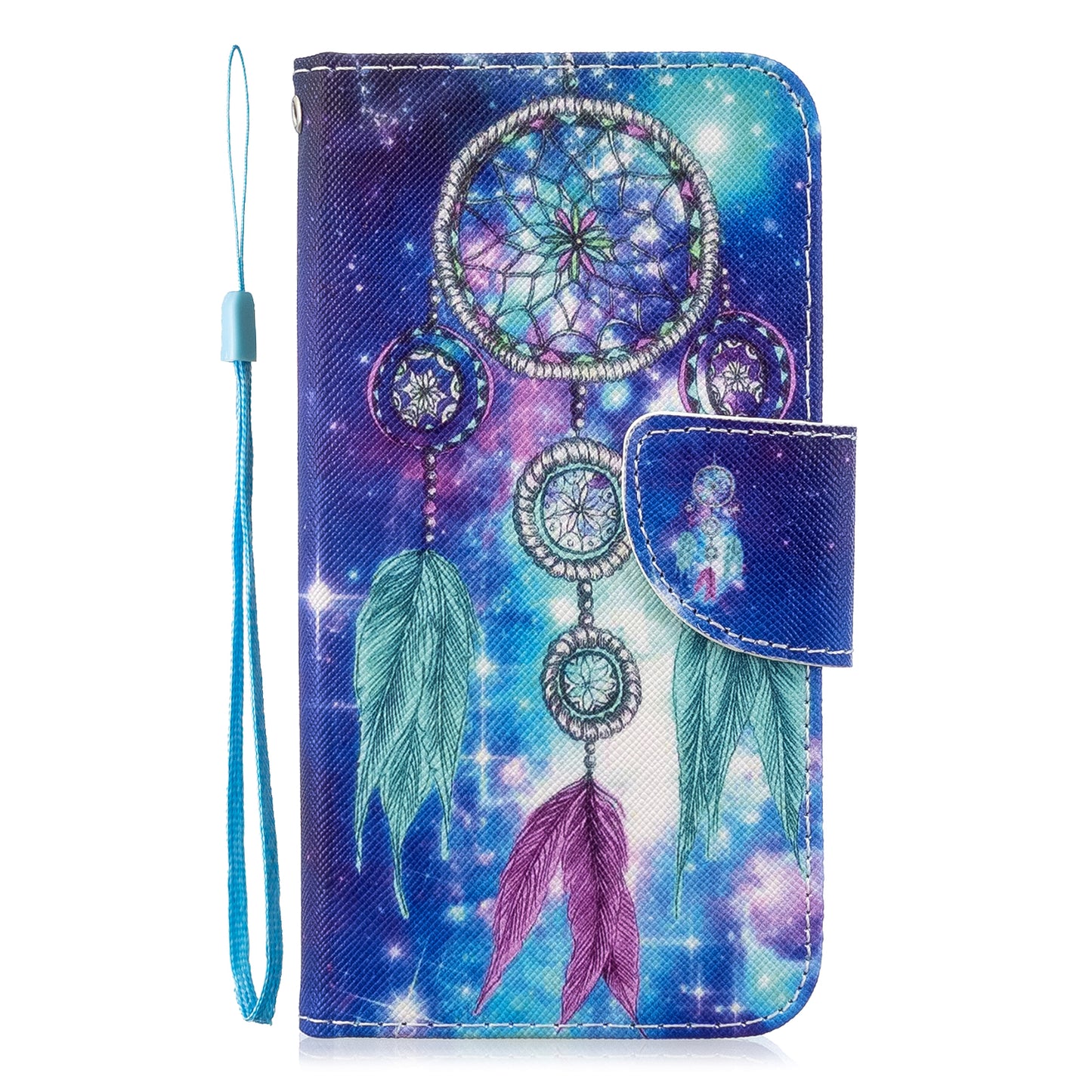 Cross Texture Pattern Printing Flip Leather Wallet Stand Case for Samsung Galaxy S20 4G/S20 5G - Dream Catcher