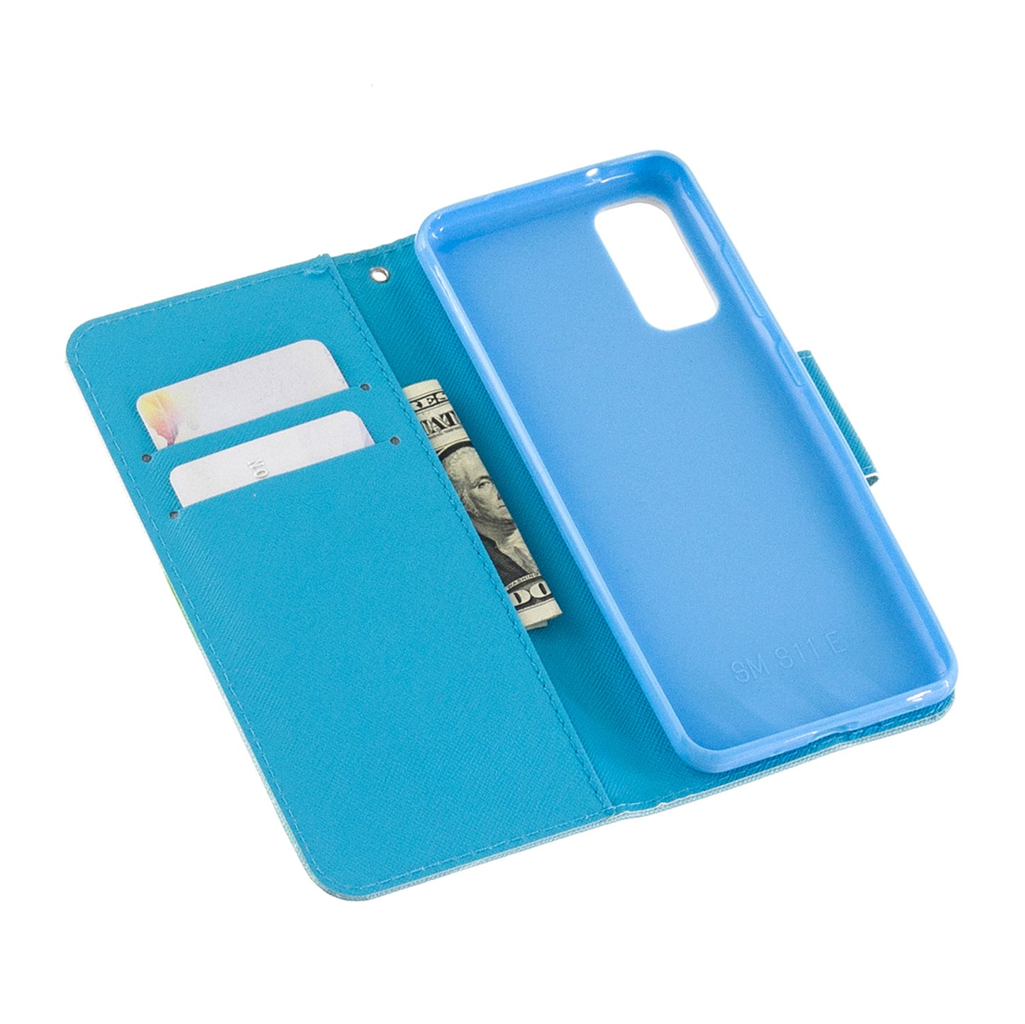Cross Texture Pattern Printing Flip Leather Wallet Stand Case for Samsung Galaxy S20 4G/S20 5G - Flower Branches
