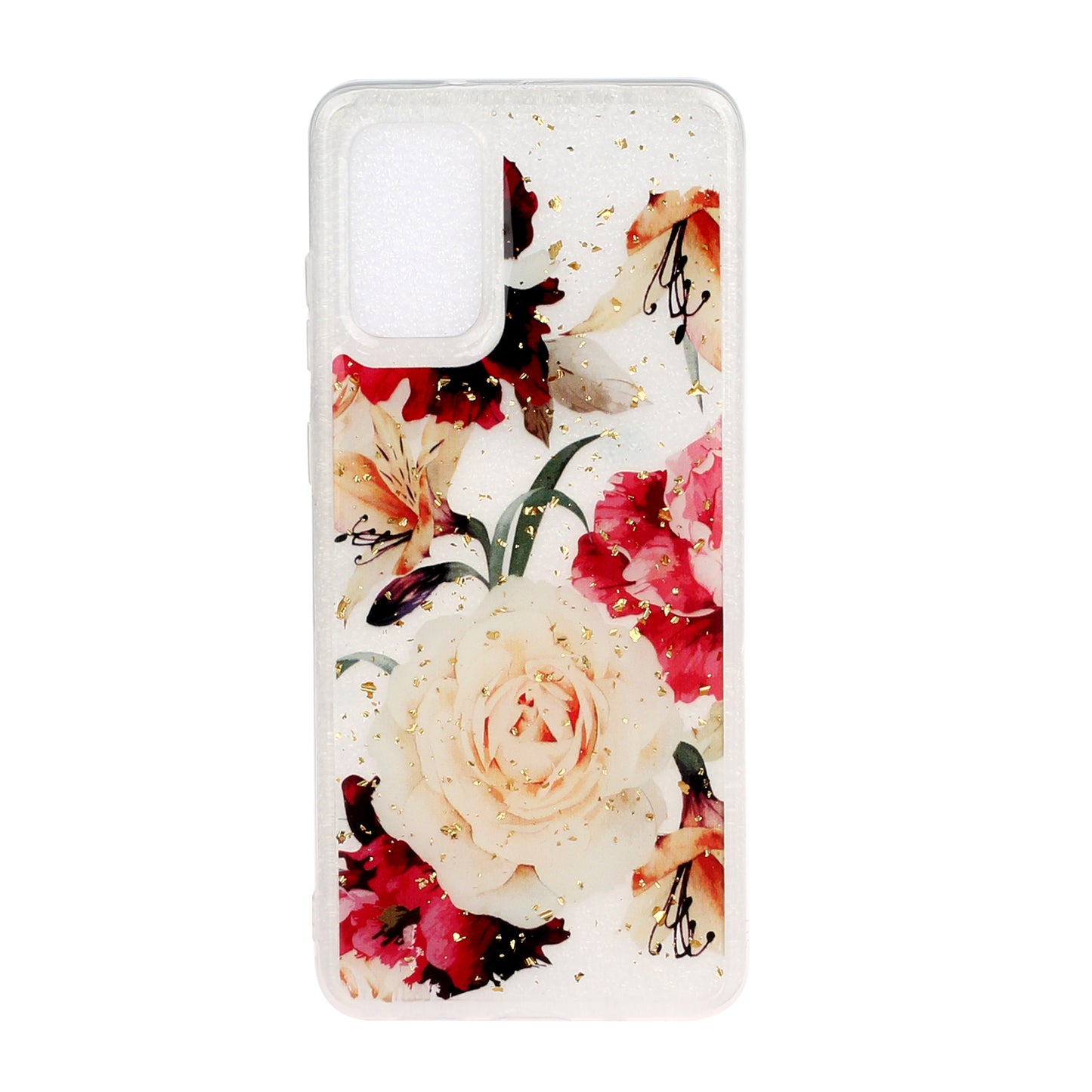 Glitter Sequins Stylish TPU Phone Shell for Samsung Galaxy S20 Ultra - Pretty Flowers