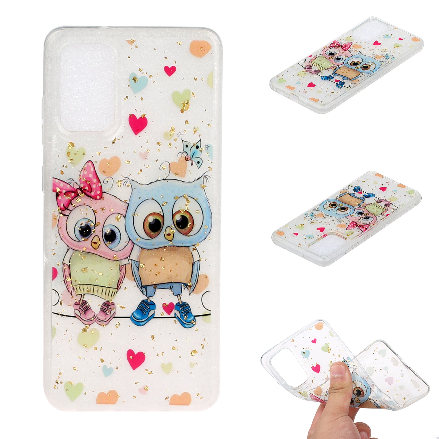 Glitter Sequins Stylish TPU Phone Shell for Samsung Galaxy S20 Ultra - Owls