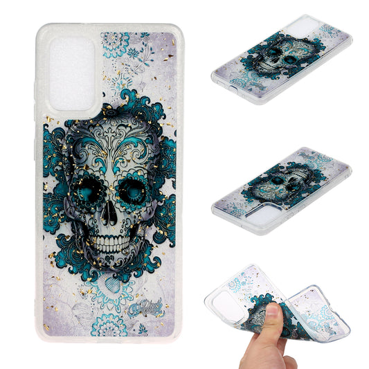 Glitter Sequins Stylish TPU Phone Shell for Samsung Galaxy S20 Ultra - Skull