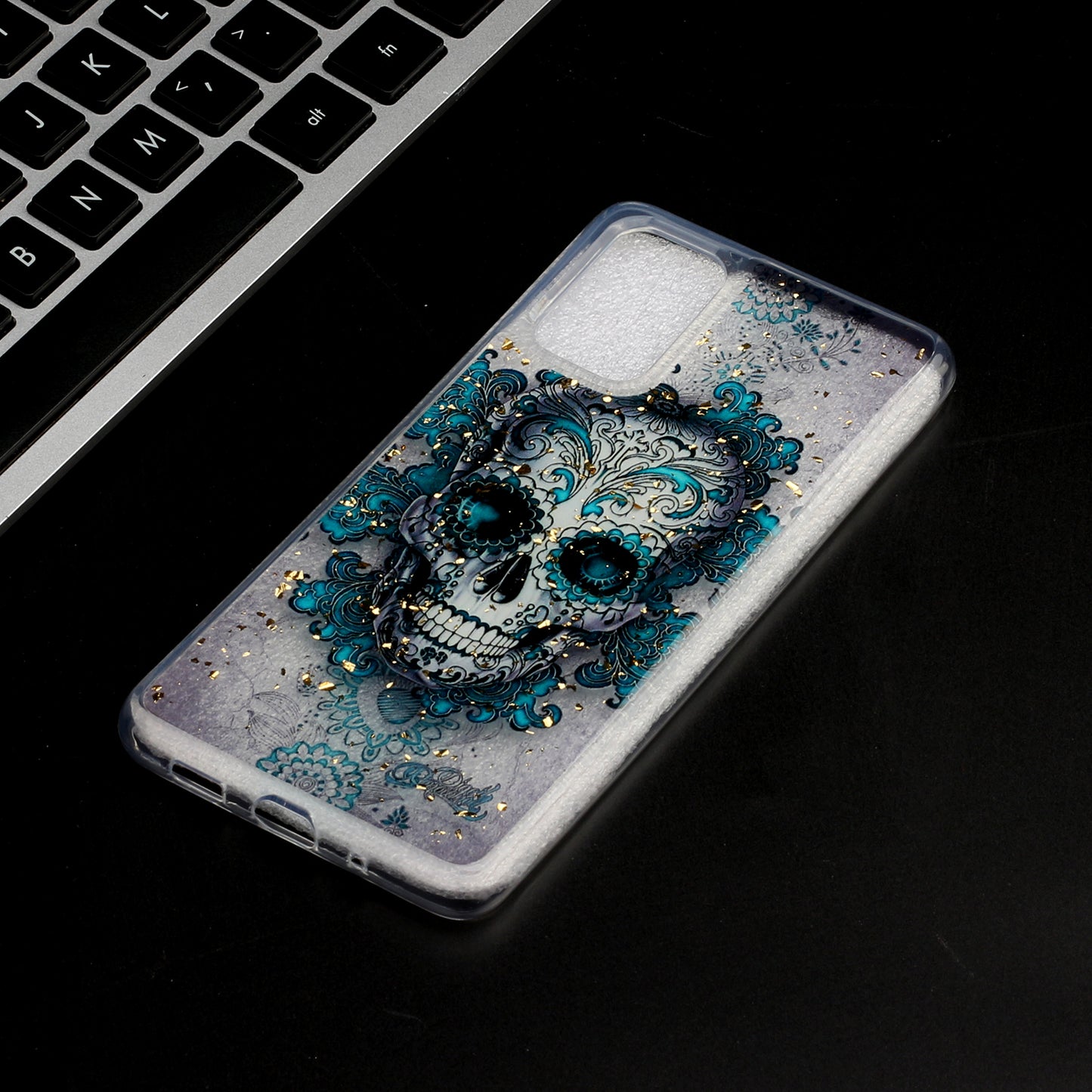 Glitter Sequins Stylish TPU Phone Shell for Samsung Galaxy S20 Ultra - Skull