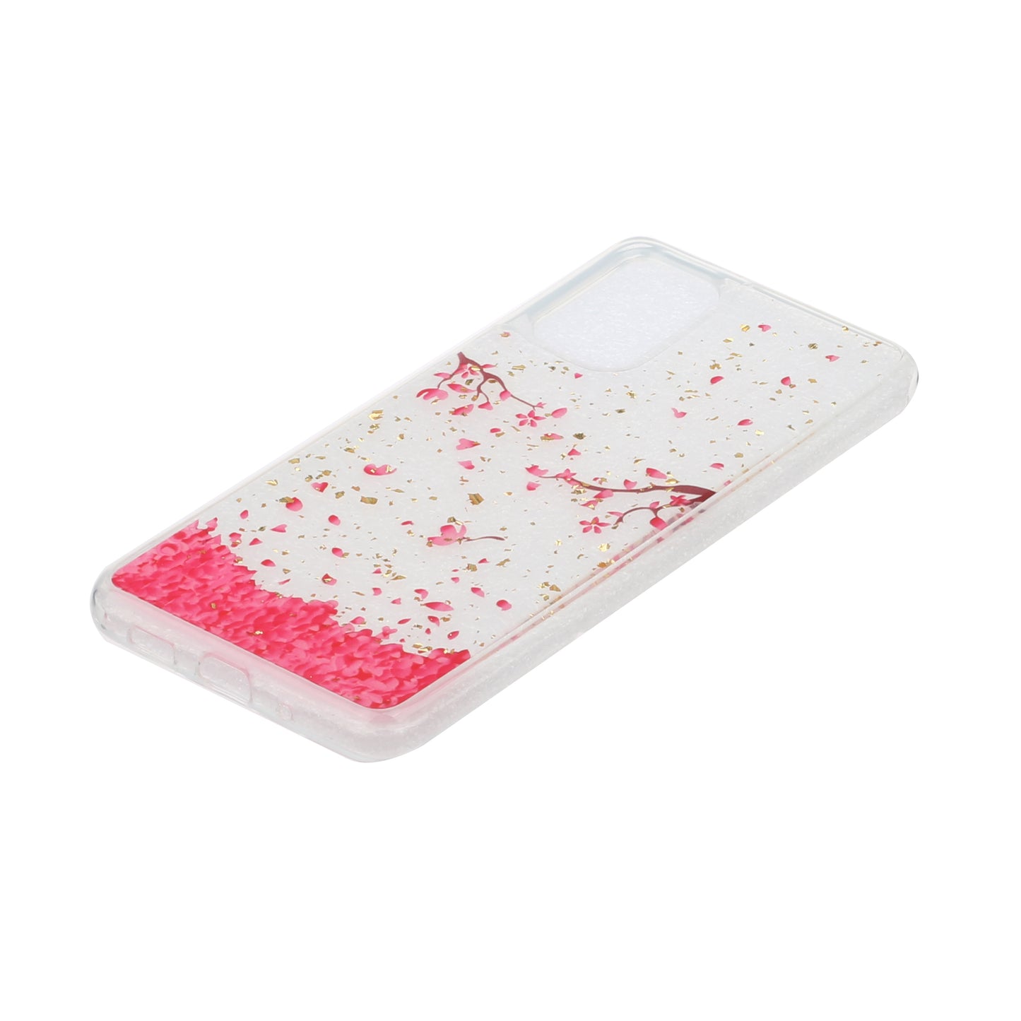Glitter Sequins Stylish TPU Phone Shell for Samsung Galaxy S20 Ultra - Falling Flowers