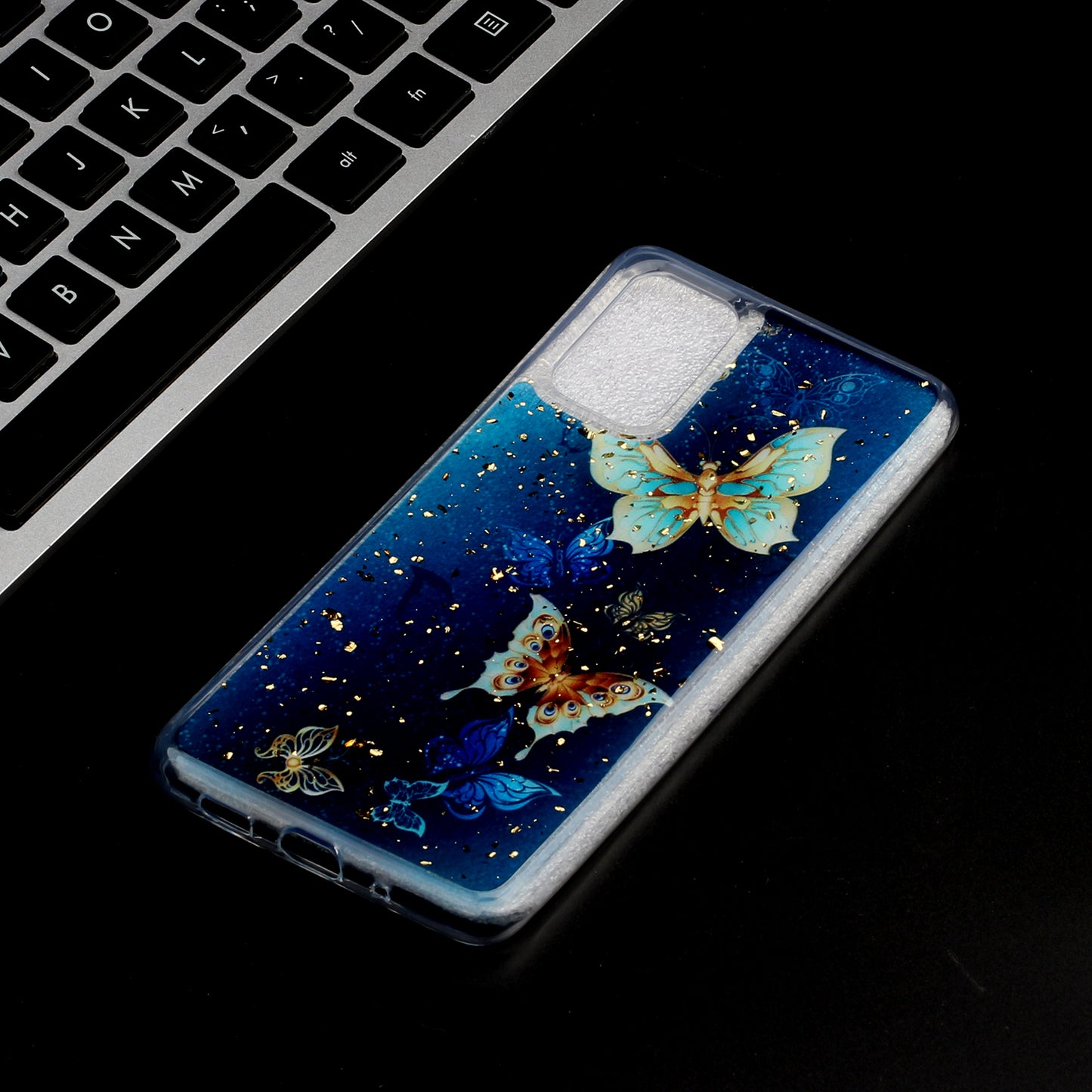 Glitter Sequins Stylish TPU Phone Shell for Samsung Galaxy S20 Ultra - Butterflies