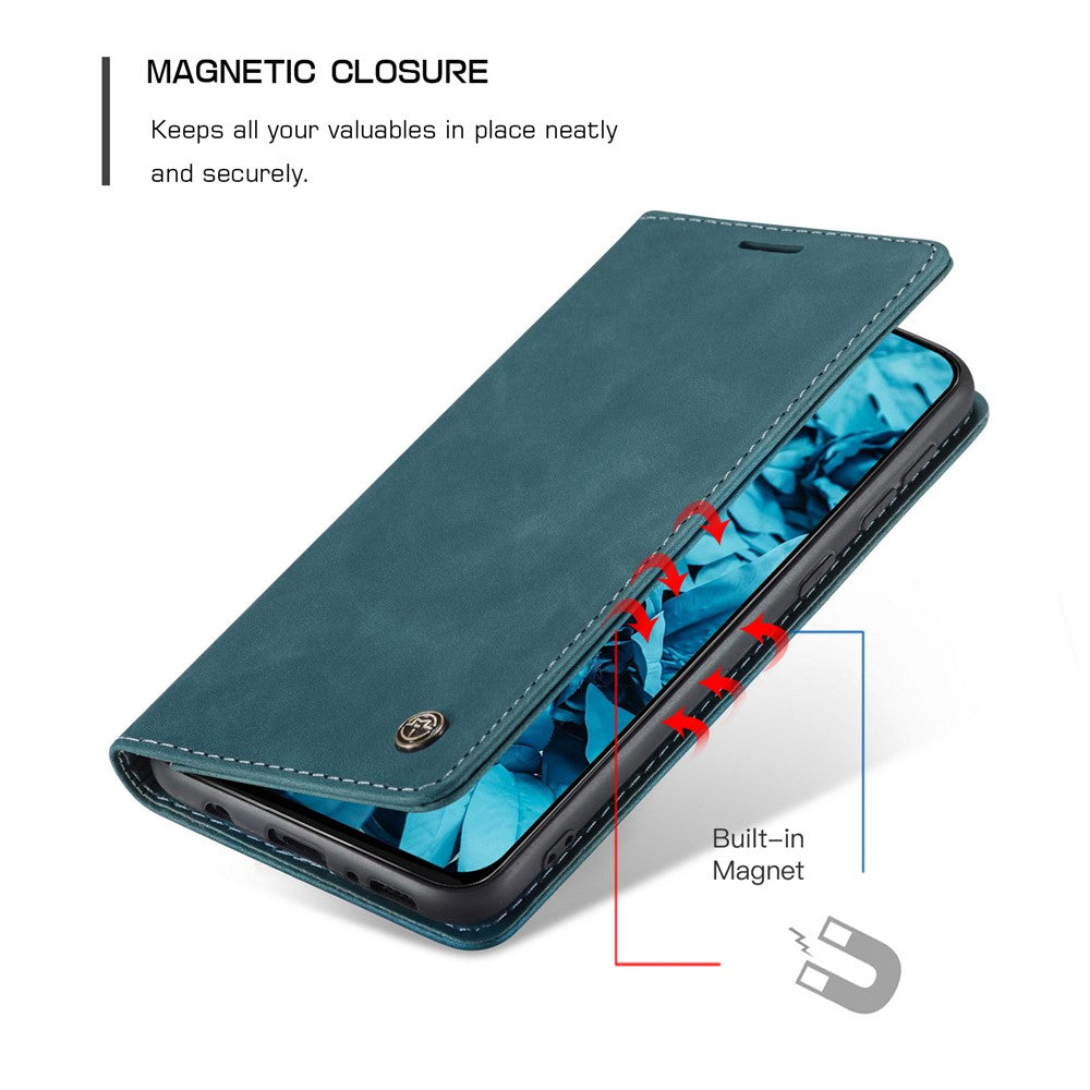 CASEME 013 Series Auto-absorbed Leather Shell for Samsung Galaxy M31 - Green